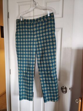 Lands' End Teal Medallion Print Chinos